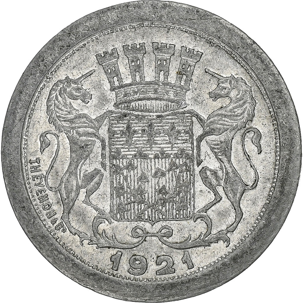 Frankreich, Chambre de commerce d'Amiens, 10 Centimes, 1921, SS+, Aluminium