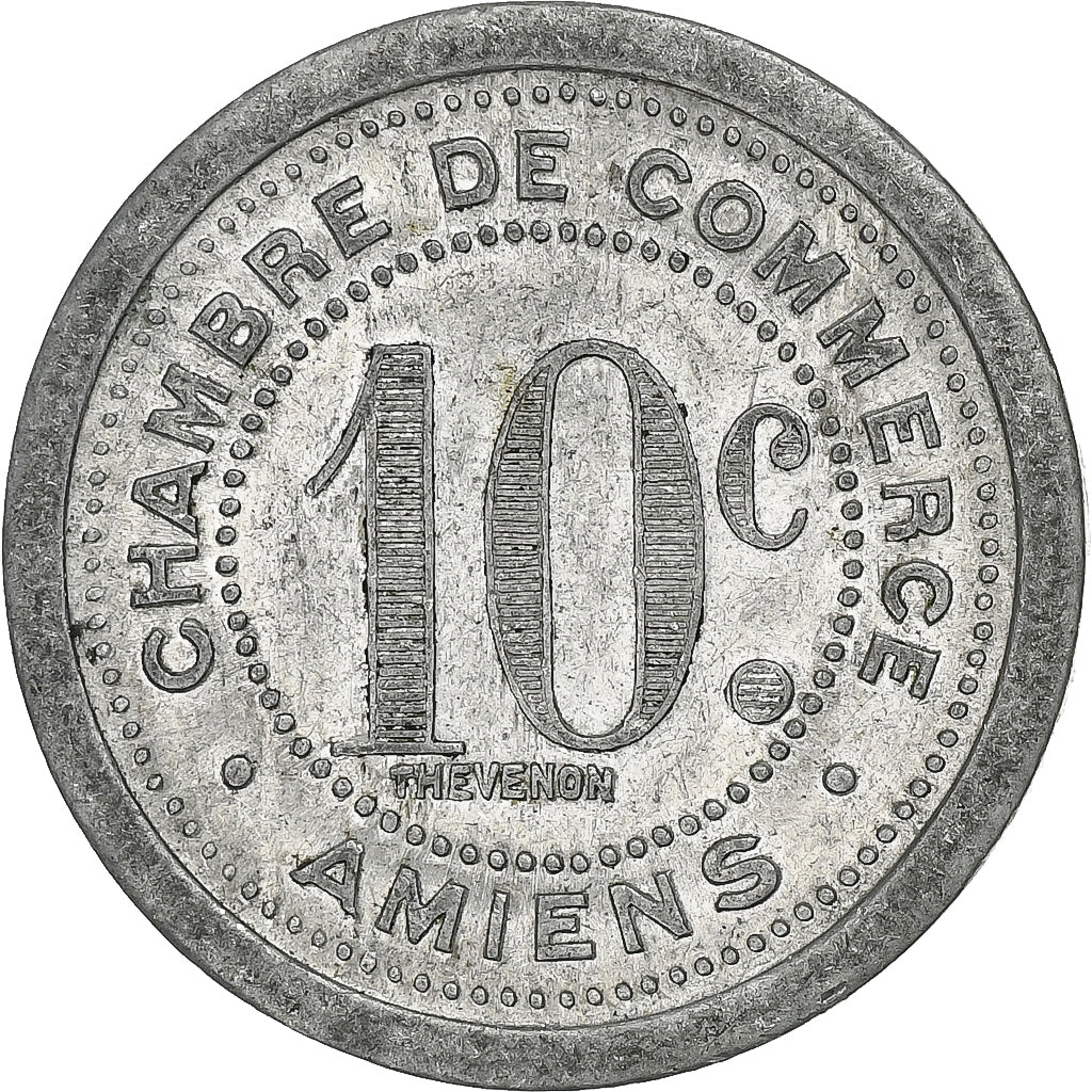 Frankreich, Chambre de commerce d'Amiens, 10 Centimes, 1921, SS+, Aluminium