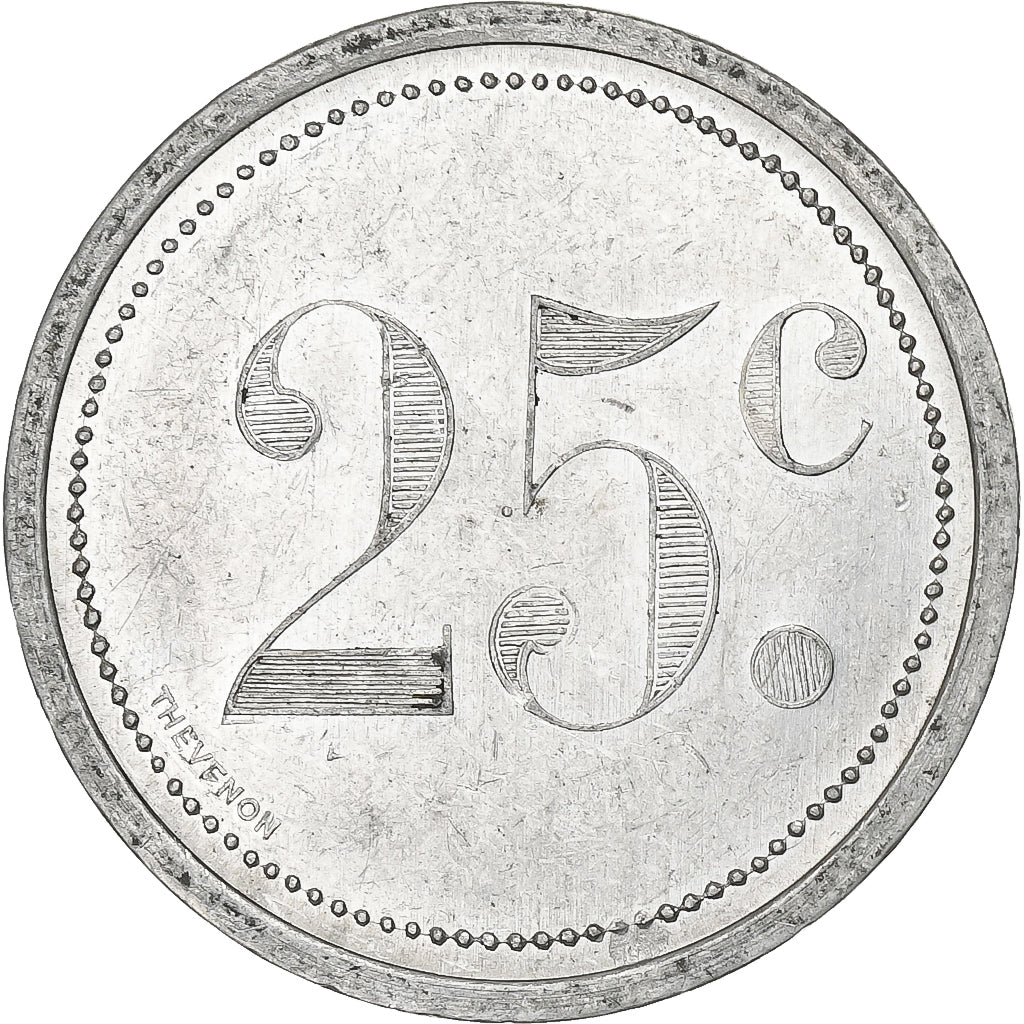 França, Chambre de Commerce d'Elbeuf, 25 Centimes, 1921, AU(55-58), Alumínio