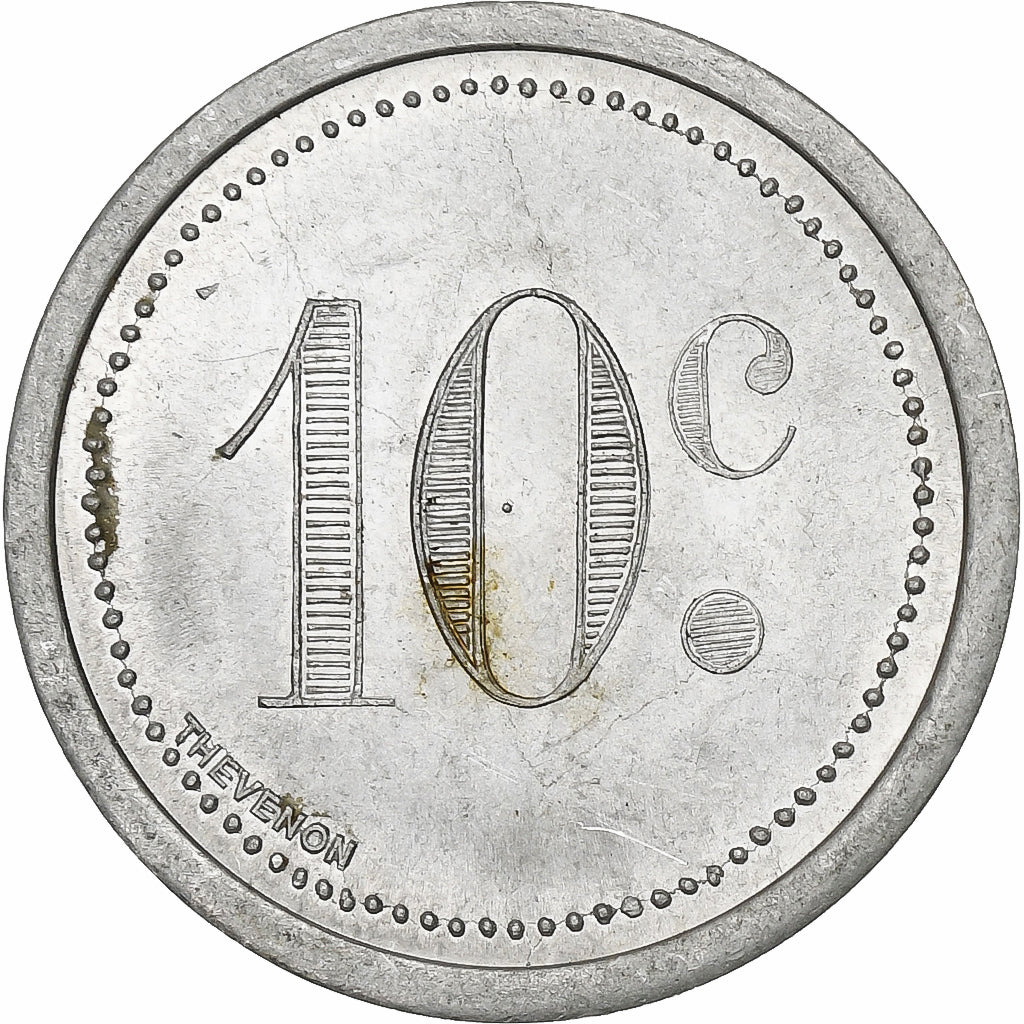 França, Chambre de Commerce d'Elbeuf, 10 Centimes, 1921, AU(55-58), Alumínio