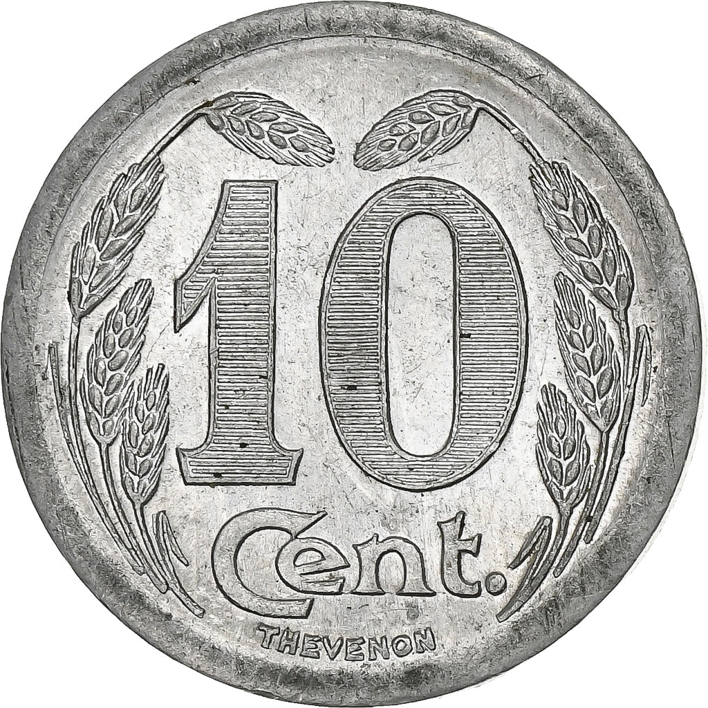 France, Chambre de commerce d'Evreux, 10 Centimes, 1921, AU(55-58), Aluminium