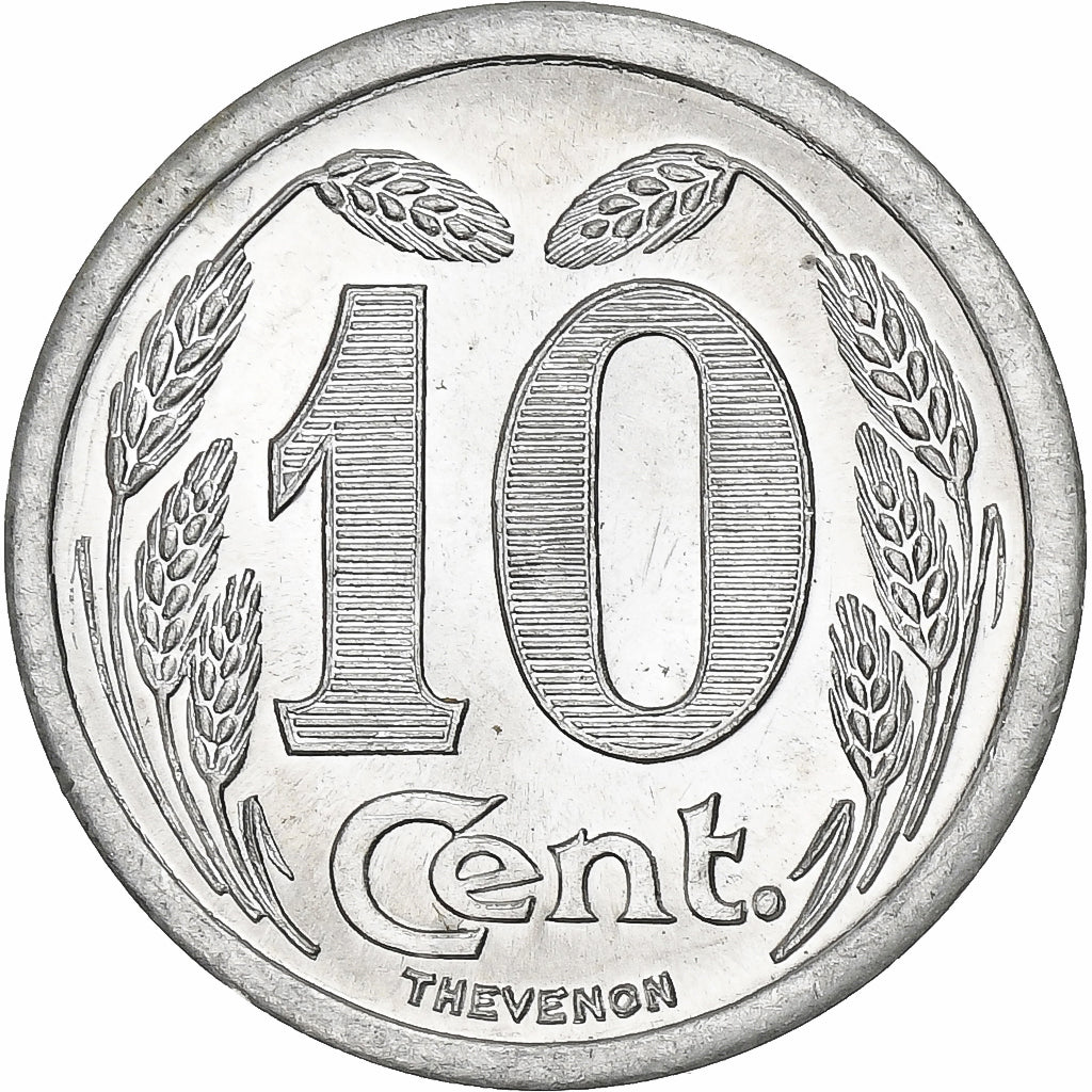 França, Chambre de commerce d'Evreux, 10 Centimes, 1921, MS(63), Alumínio