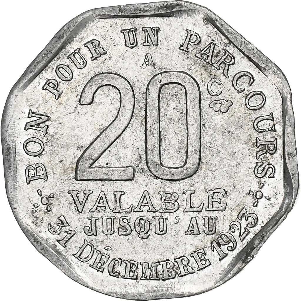 France, Transport en commun, région parisienne, 20 Centimes, 1923, EF(40-45)