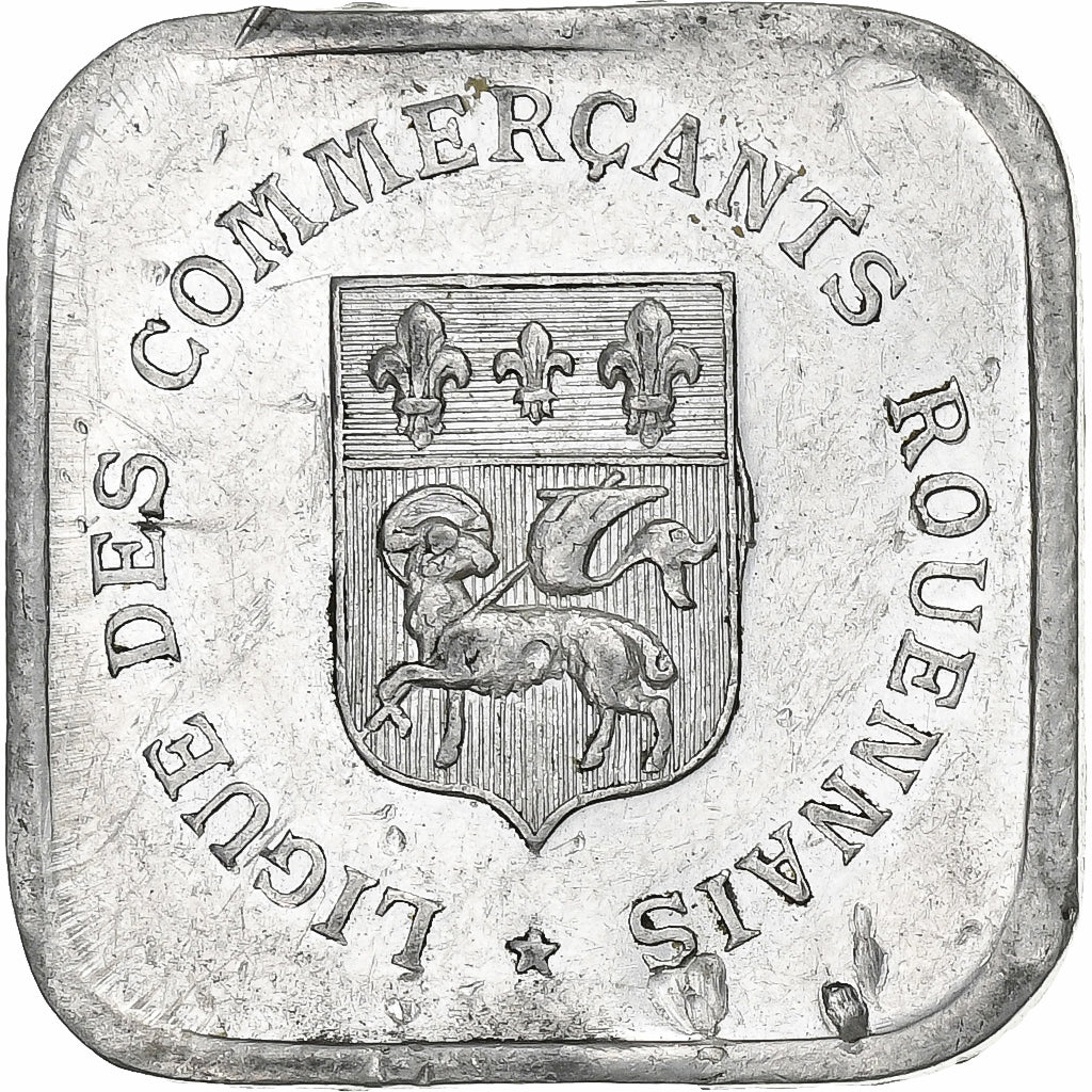 France, Ligue des commerçants rouennais, 25 Centimes, 1920, EF(40-45)