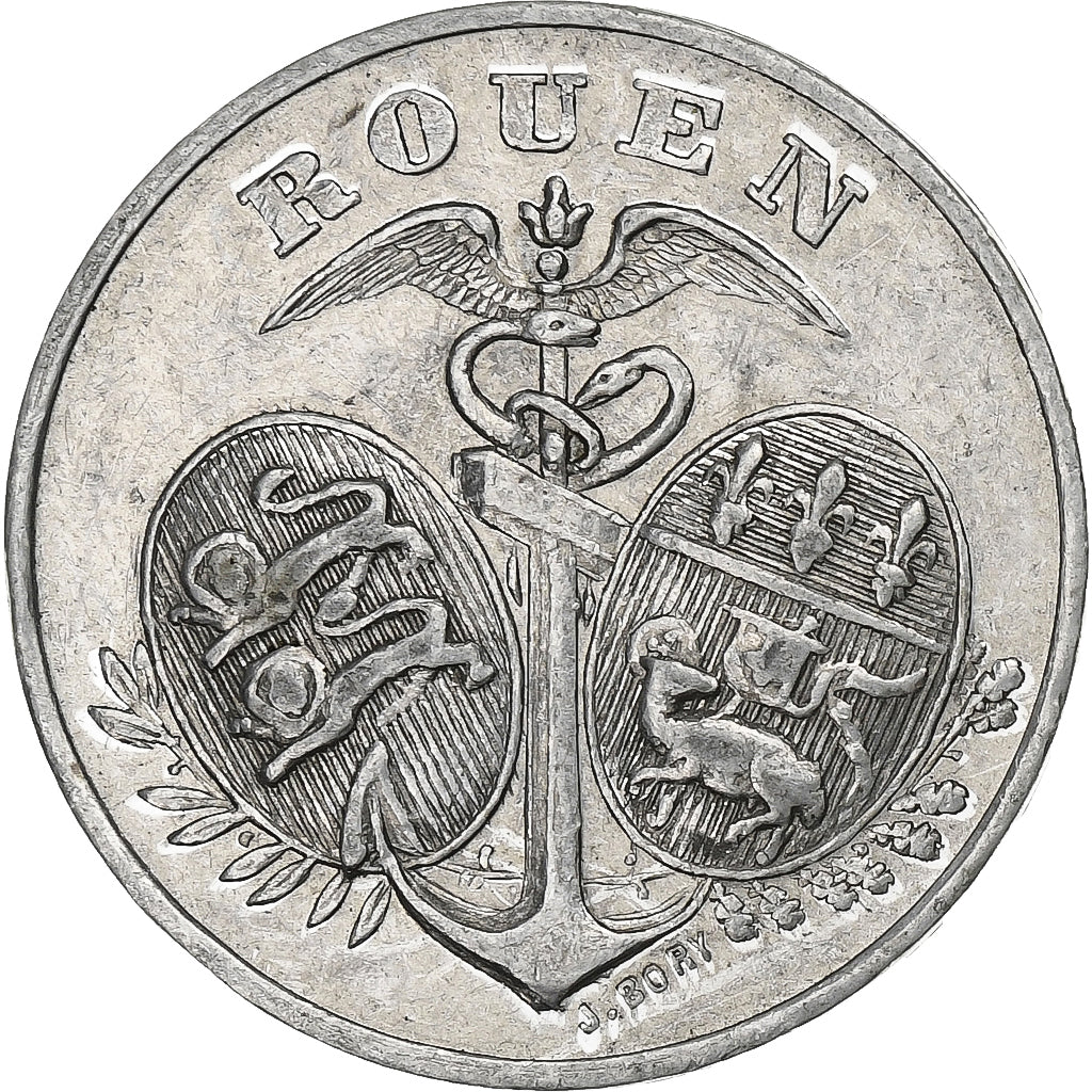 France, Chambre de commerce de Rouen, 5 Centimes, 1918, AU(50-53), Aluminium
