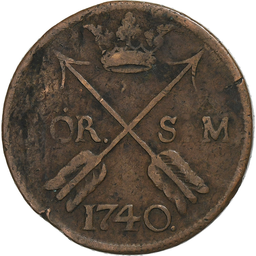 Svezia, Fredrik I, Ore, 1740, Stockholm, Rame, MB+, KM:416.1