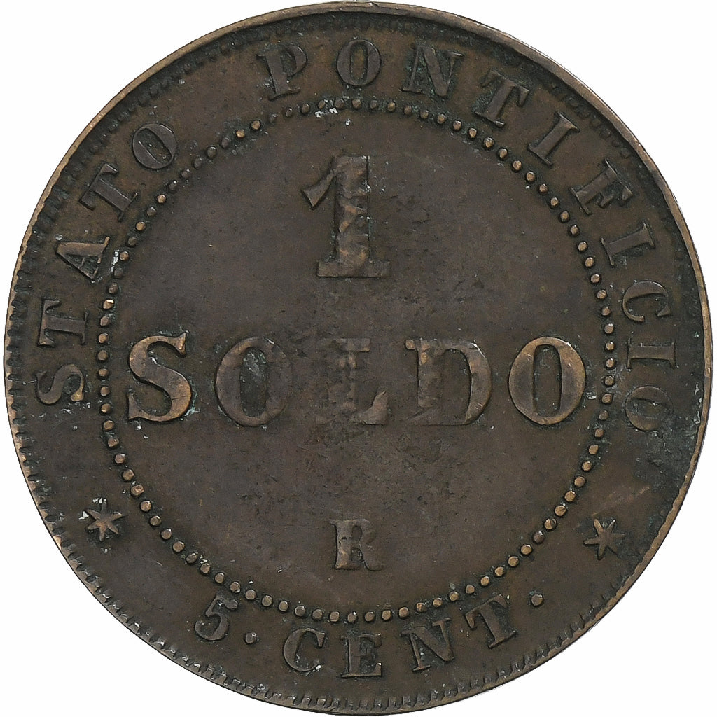 Papal States, Pius IX, Soldo, 1866, Rome, Cobre, VF(30-35), KM:1372.2