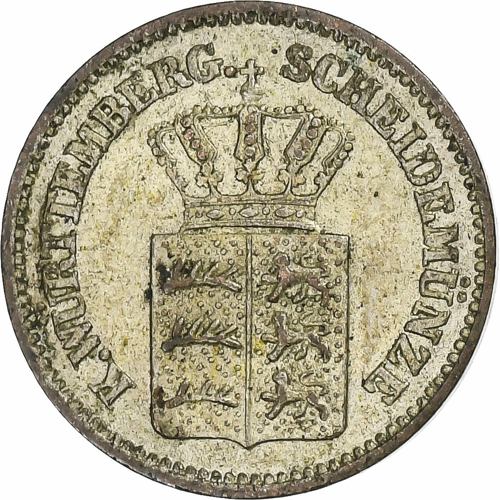 Kingdom of Württemberg, Karl I, Kreuzer, 1867, Biglione, BB+, KM:612
