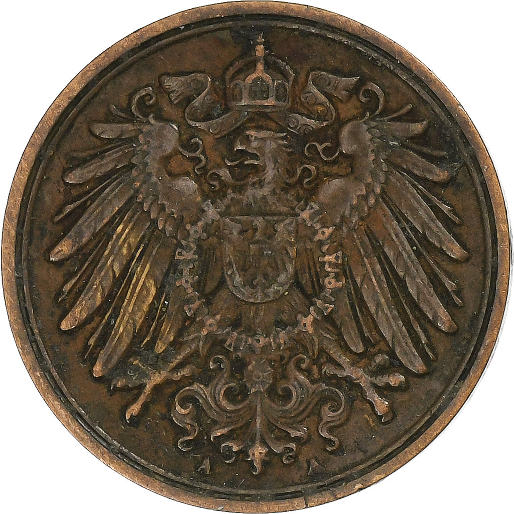 Duitsland, Wilhelm II, Pfennig, 1913, Berlin, Koper, ZF, KM:10