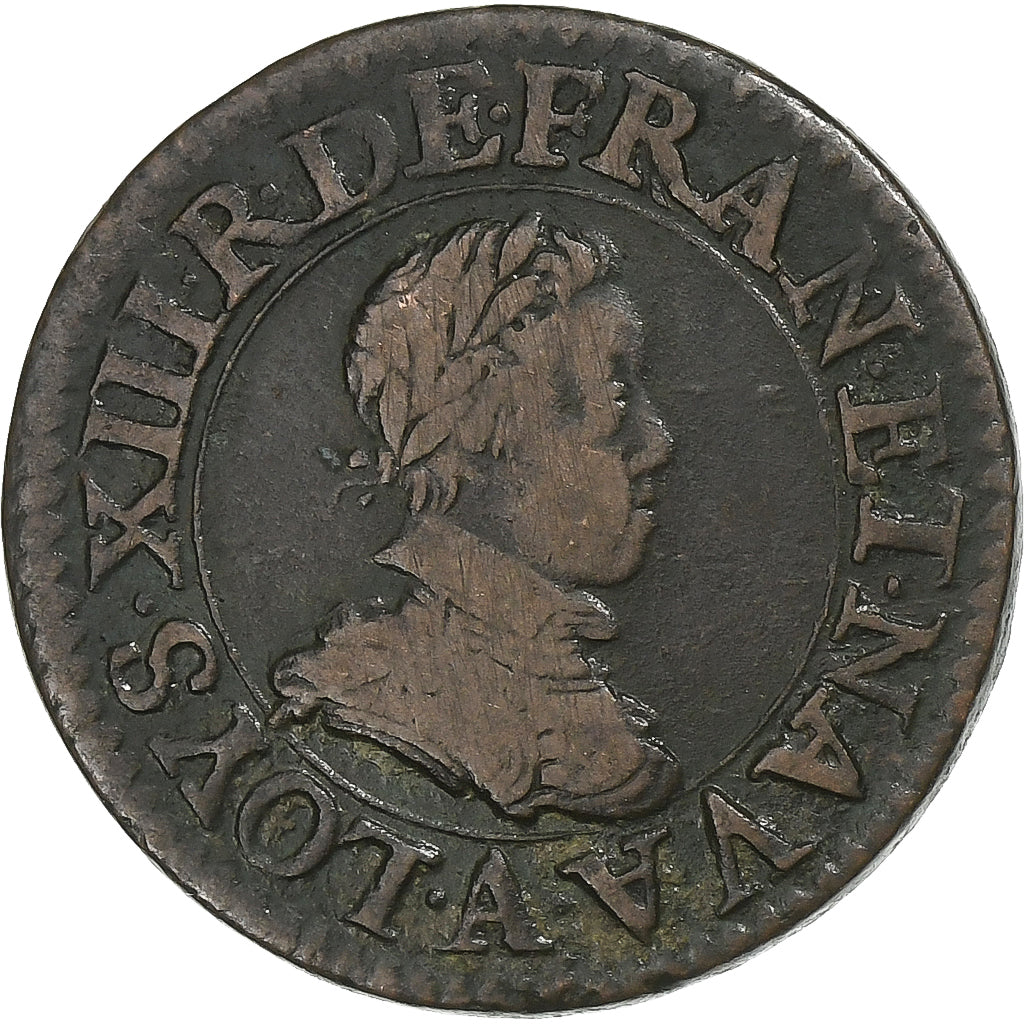 Frankrijk, Louis XIII, Double Tournois, 1611, Paris, Koper, FR, Gadoury:5