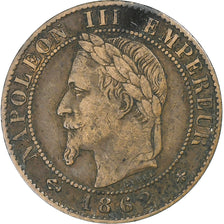 France, Napoleon I, Centime, 1862, Paris, Bronze, EF(40-45), Gadoury:87