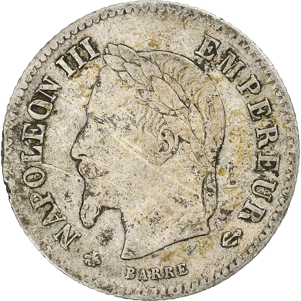 Frankrijk, Napoleon III, 20 Centimes, 1867, Paris, Zilver, ZF, Gadoury:309