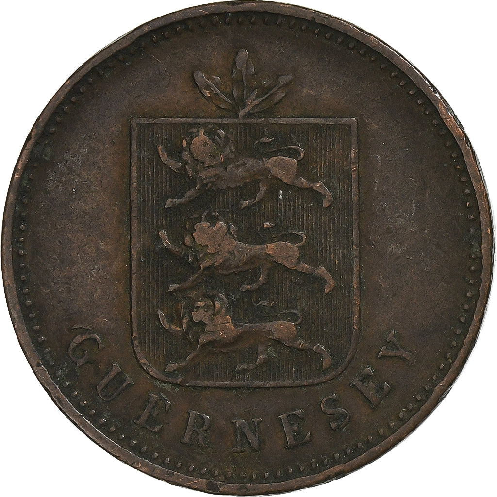 Guernsey, 4 Doubles, 1830, Heaton, Copper, VF(30-35), KM:2
