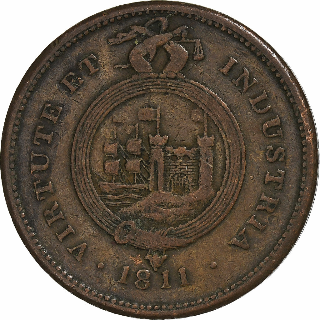 Verenigd Koninkrijk, Penny Token, Bristol & South Wales, 1811, Koper, FR+