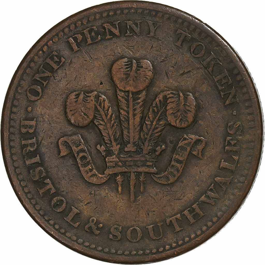 Verenigd Koninkrijk, Penny Token, Bristol & South Wales, 1811, Koper, FR+