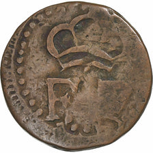 Domonica, Ferdinand VII, 1/4 Réal, 1813-1820, Santo Domingo, Copper, VF(30-35)