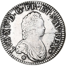 France, Louis XV, Ecu Vertugadin, 1717, Montpellier, Argent, TTB, Gadoury:317
