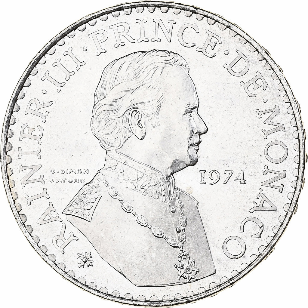 Monaco, Rainier III, 50 Francs, 1974, Monnaie de Paris, Silver, AU(55-58)