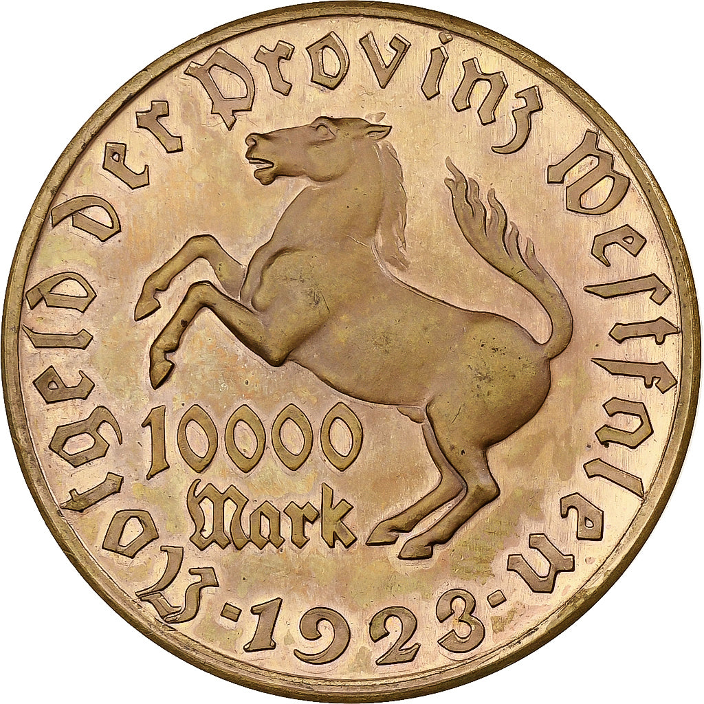 Allemagne, République de Weimar, Westfalen, 10000 Mark, 1923, Tombac, SPL