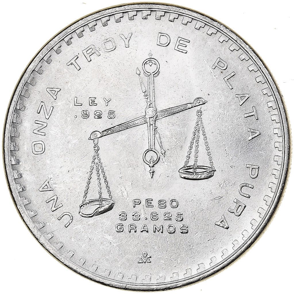 Mexico, Onza, 1980, Mexico City, Silver, AU(55-58), KM:49b.5