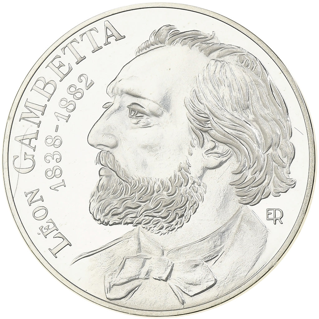 France, 10 Francs, Gambetta, 1982, Monnaie de Paris, Proof, Piéfort, Silver