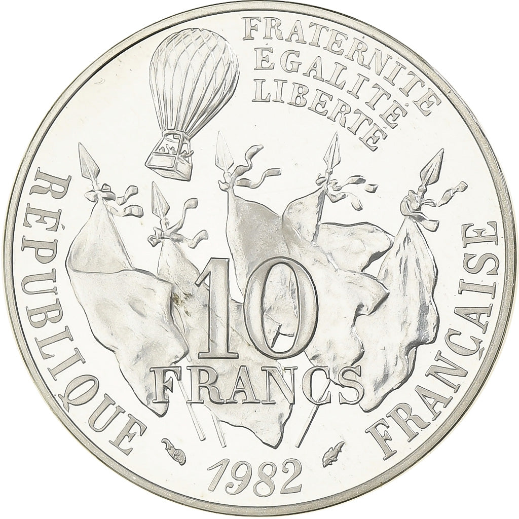 France, 10 Francs, Gambetta, 1982, Monnaie de Paris, Proof, Piéfort, Silver