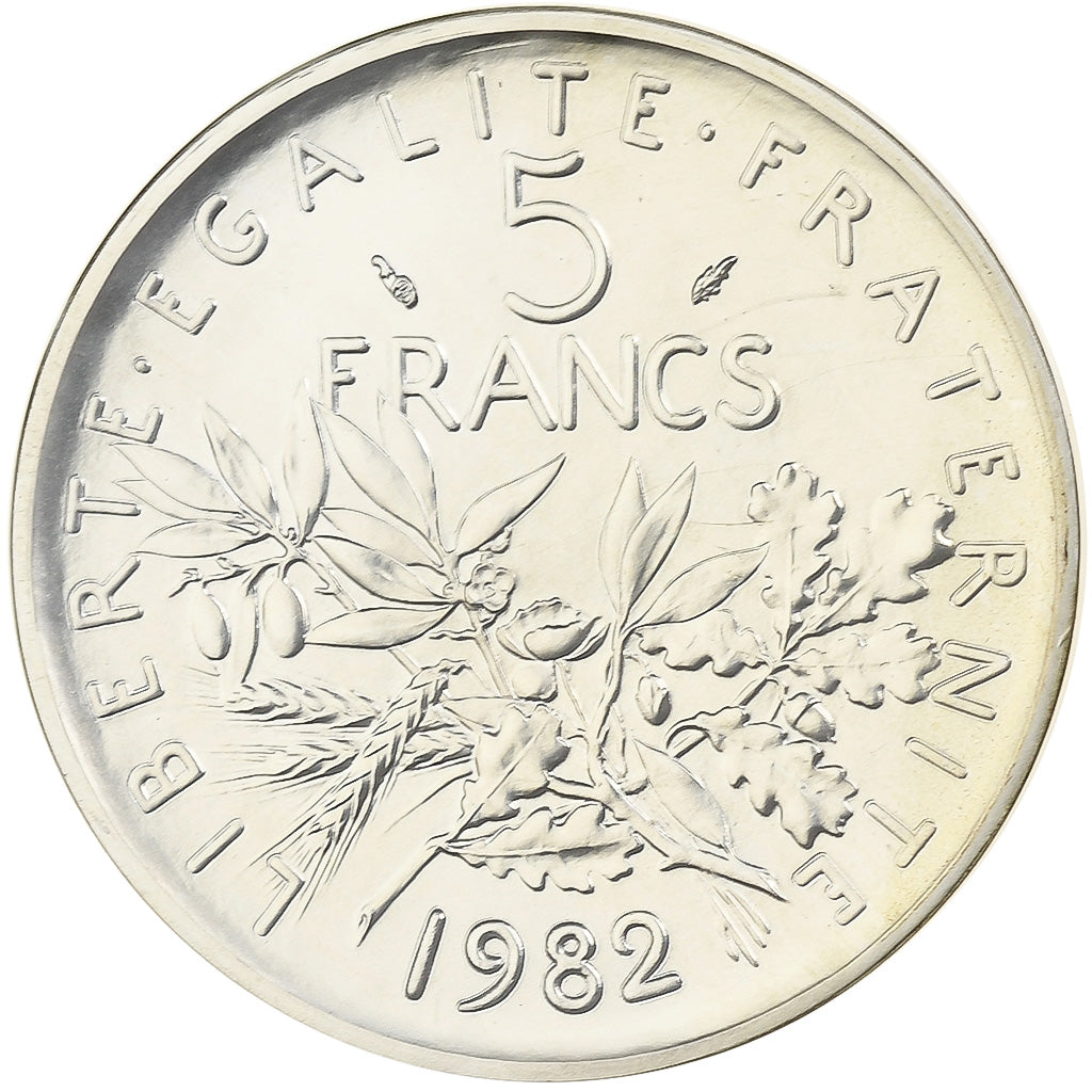 France, 5 Francs, Semeuse, 1982, Monnaie de Paris, Piéfort, Silver, MS(65-70)