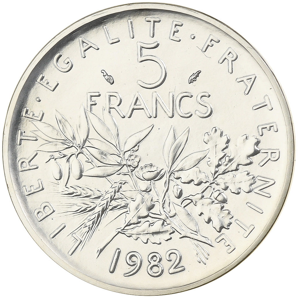 France, 5 Francs, Semeuse, 1982, Monnaie de Paris, Piéfort, Silver, MS(65-70)