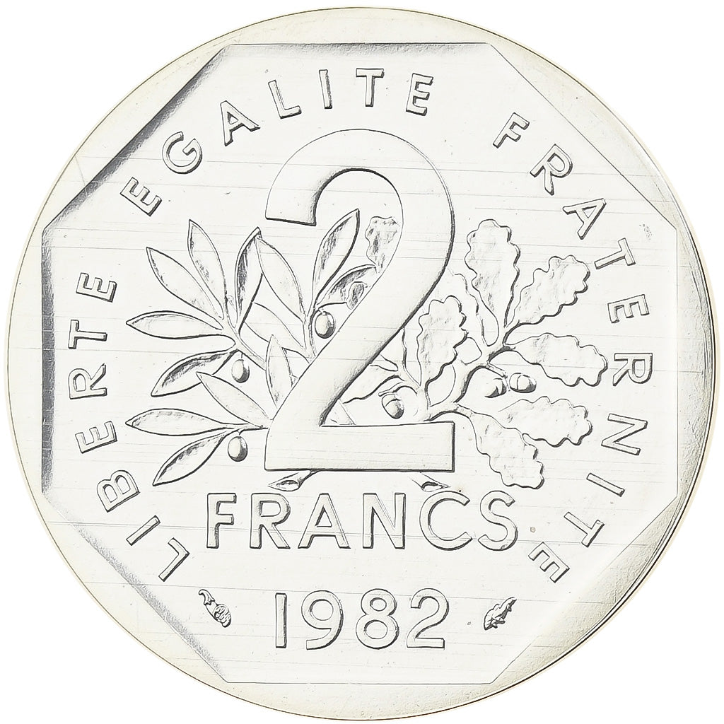 France, 2 Francs, Semeuse, 1982, Monnaie de Paris, Piéfort, Silver, MS(65-70)