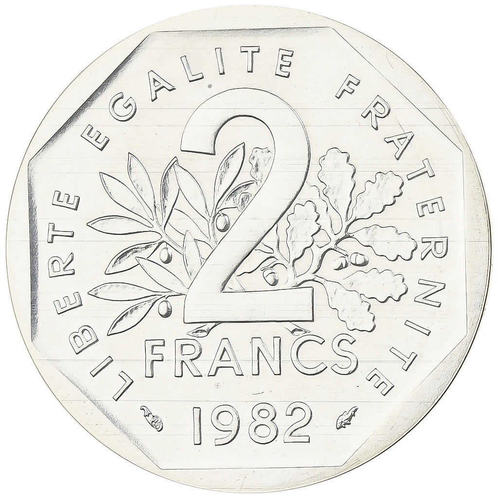 France, 2 Francs, Semeuse, 1982, Monnaie de Paris, Piéfort, Silver, MS(65-70)