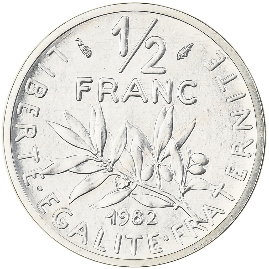 France, 1/2 Franc, Semeuse, 1982, Monnaie de Paris, Piéfort, Argent, FDC