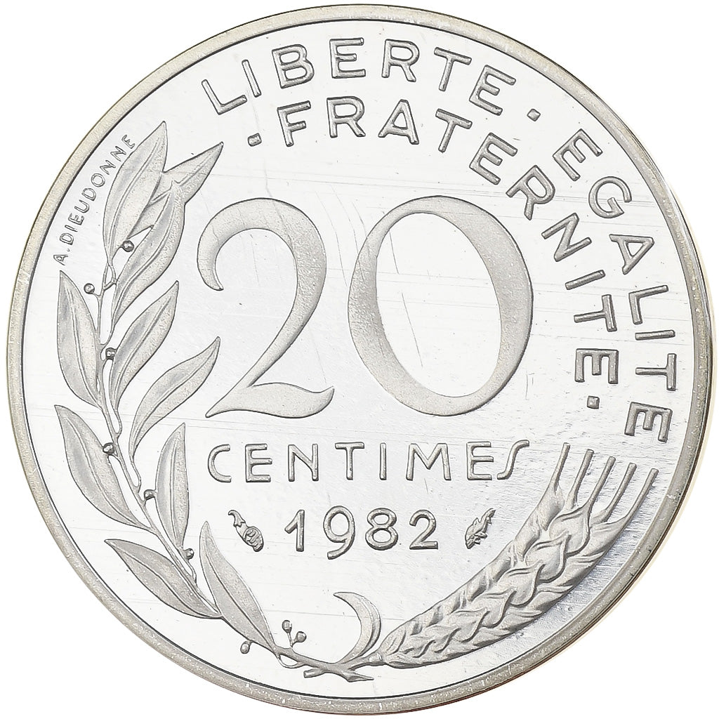 Francia, 20 Centimes, Marianne, 1982, Monnaie de Paris, Proof, Piéfort