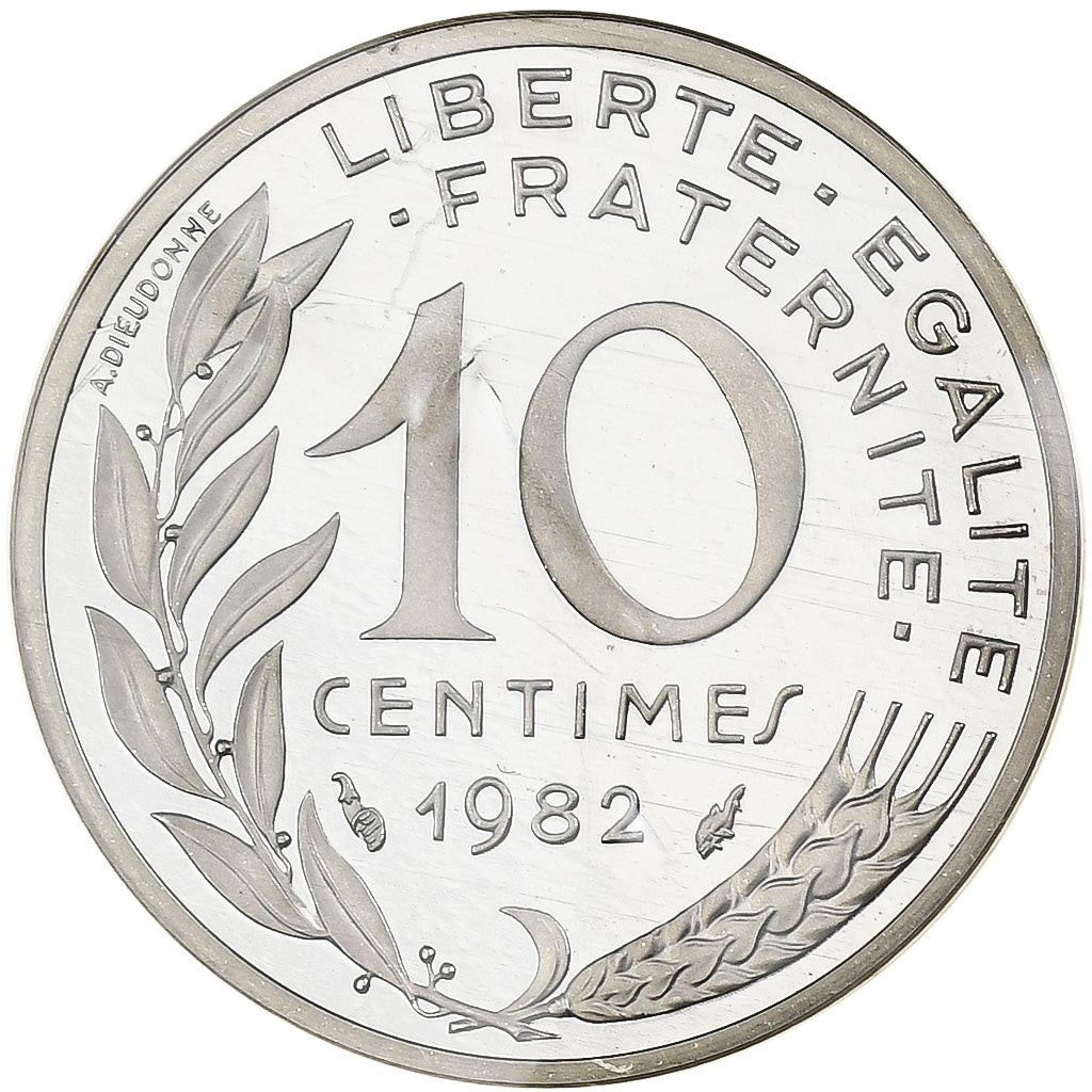 Francia, 10 Centimes, Marianne, 1982, Monnaie de Paris, Proof, Piéfort