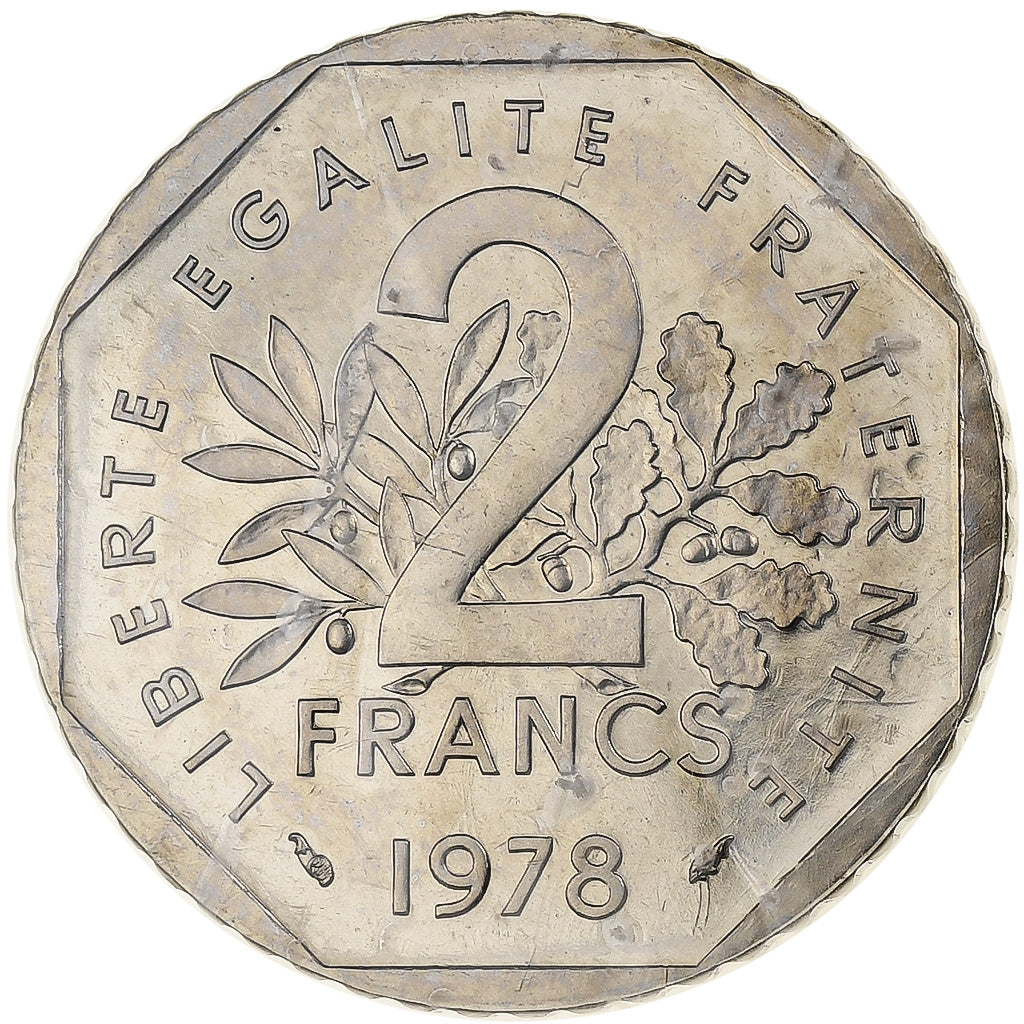 Frankrijk, 2 Francs, Semeuse, 1978, Monnaie de Paris, Pattern, Nickel, FDC