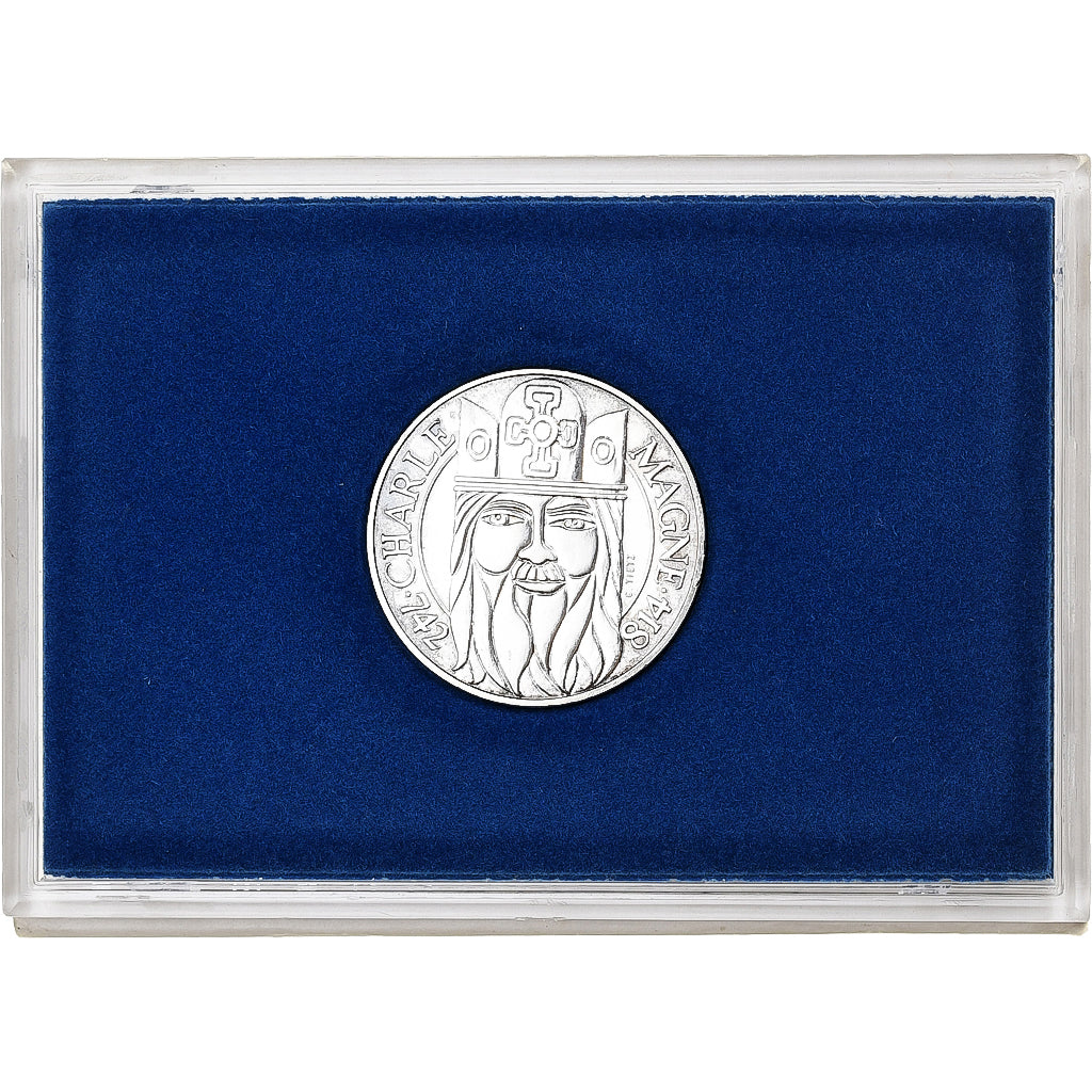 França, 100 Francs, Charlemagne, 1986, Monnaie de Paris, BU, Prata, MS(65-70)