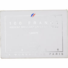 France, 100 Francs, Liberté, 1986, Monnaie de Paris, BU, Argent, FDC