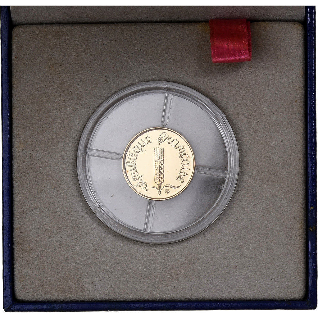 Francja, Centime, Épi, 2001, Monnaie de Paris, BU, Złoto, MS(65-70)