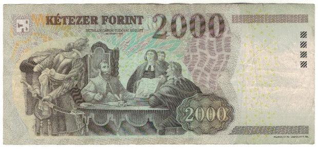 Biljet, Hongarije, 2000 Forint, 2010, KM:198c, TTB