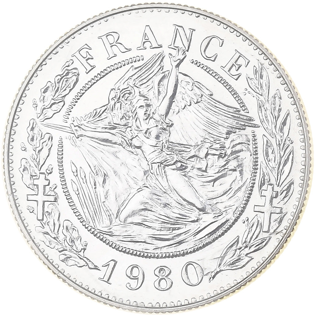 France, Token, Général De Gaulle, 1980, Monnaie de Paris, Silver, MS(65-70)