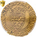 Francia, Charles VII, 1/2 écu d'or à la couronne, 1447-1461, Montpellier, Oro