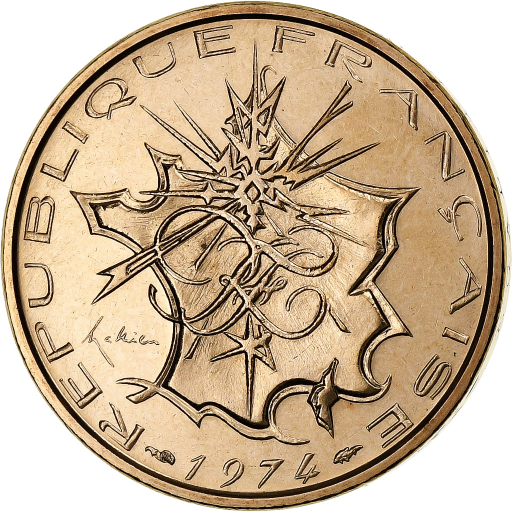 France, 10 Francs, Mathieu, 1974, Monnaie de Paris, série FDC, Copper-nickel