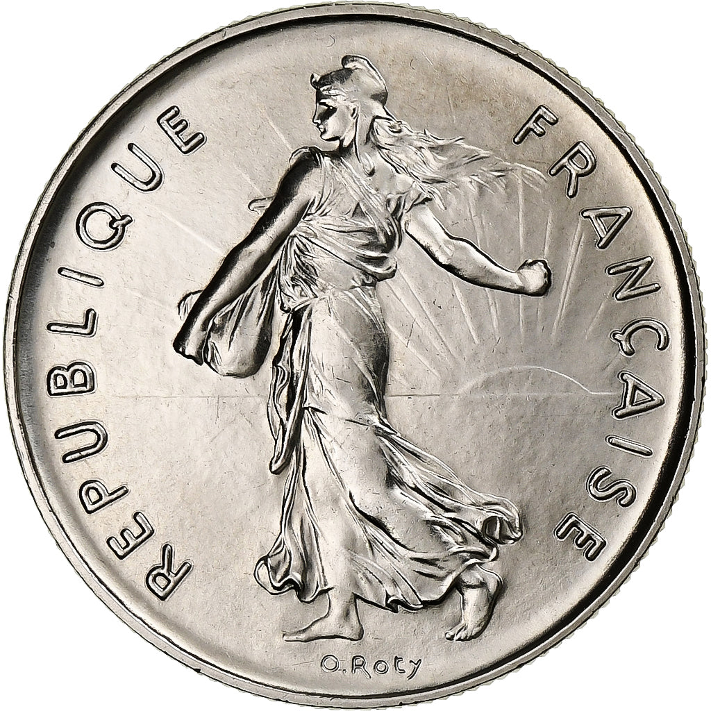 França, 5 Francs, Semeuse, 1974, Monnaie de Paris, série FDC, Cuproníquel