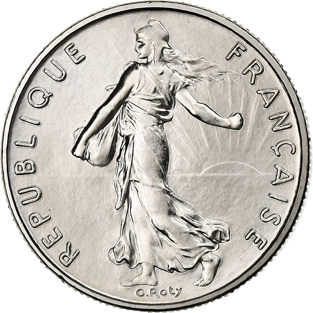 França, 1/2 Franc, Semeuse, 1974, Monnaie de Paris, série FDC, Níquel