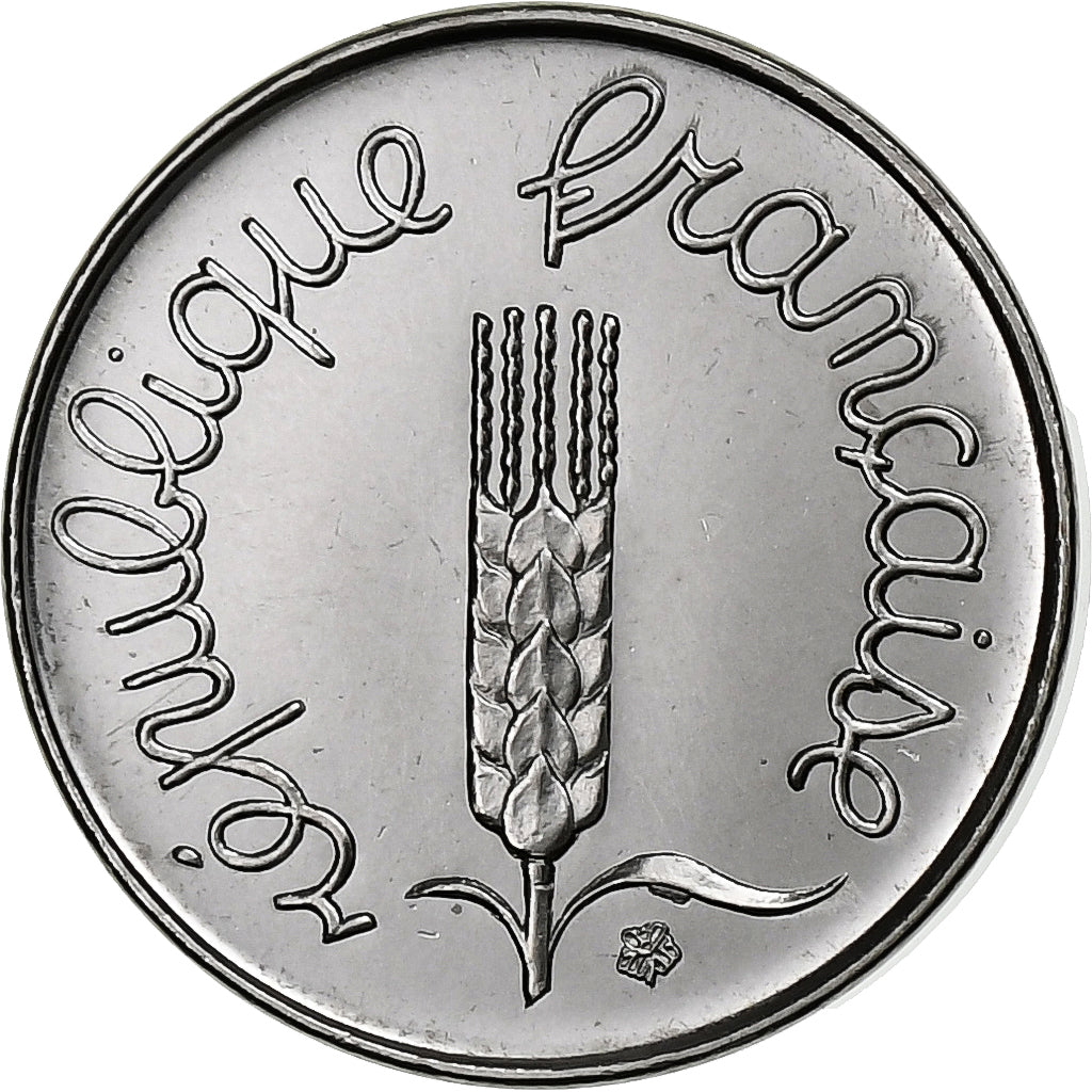 Francja, Centime, Épi, 1974, Monnaie de Paris, série FDC, Stal nierdzewna