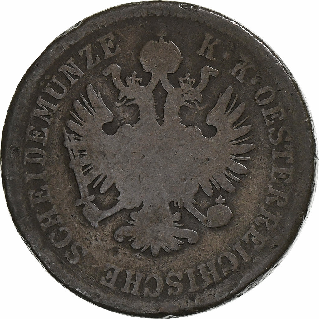Austria, Franz Joseph I, 4 Kreuzer, 1861, Vienna, Miedź, VF(20-25), KM:2194