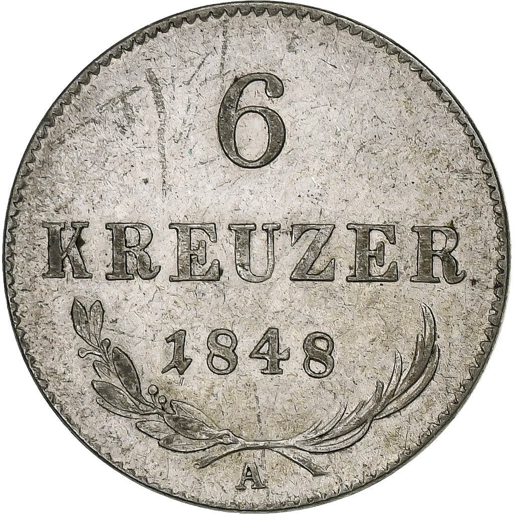 Austria, Ferdinand I, 6 Kreuzer, 1848, Vienna, Billon, AU(50-53), KM:2199