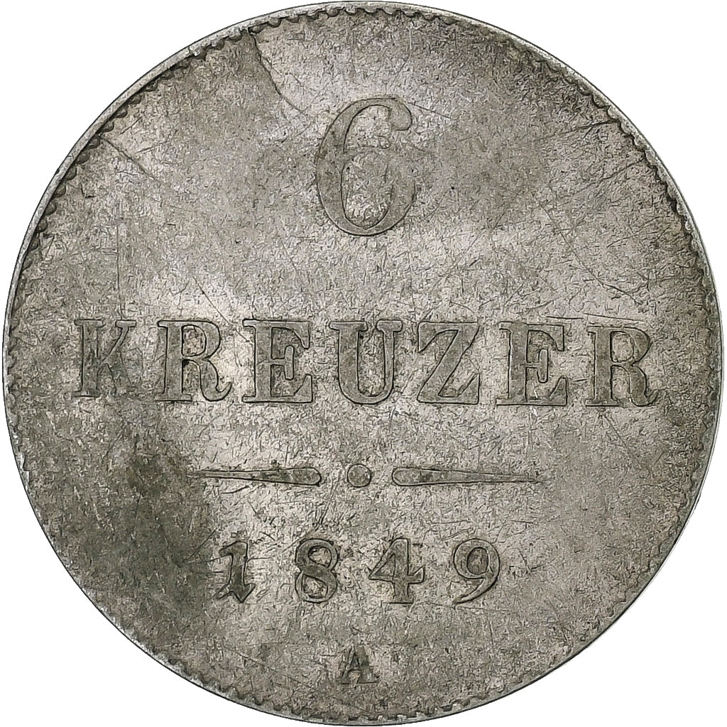 Oostenrijk, Ferdinand I, 6 Kreuzer, 1849, Vienna, Billon, ZF, KM:2199