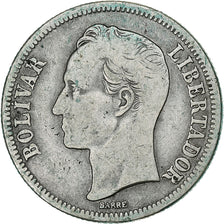 Venezuela, 2 Bolivares, 1945, Philadelphie, Argent, TB, KM:23a