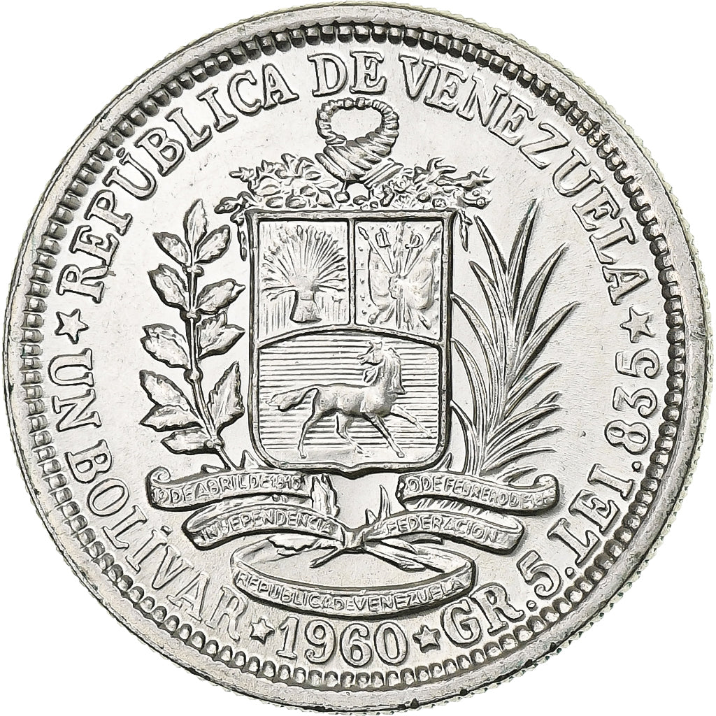 Venezuela, Bolivar, 1960, Monnaie de Paris, Plata, EBC, KM:37a