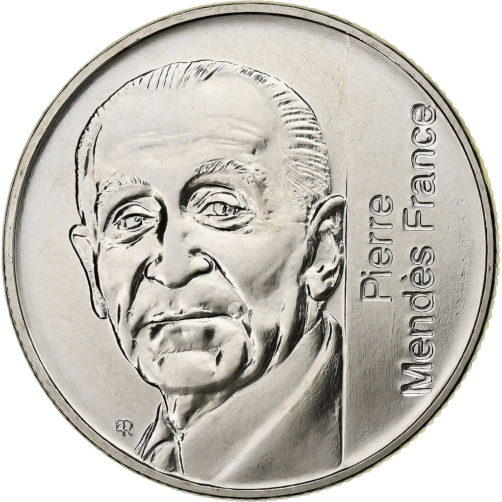 Francia, 5 Francs, Pierre Mendès France, 1992, Monnaie de Paris, Pattern